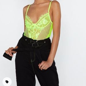 Nasty Gal Rave On Neon Lace Bodysuit